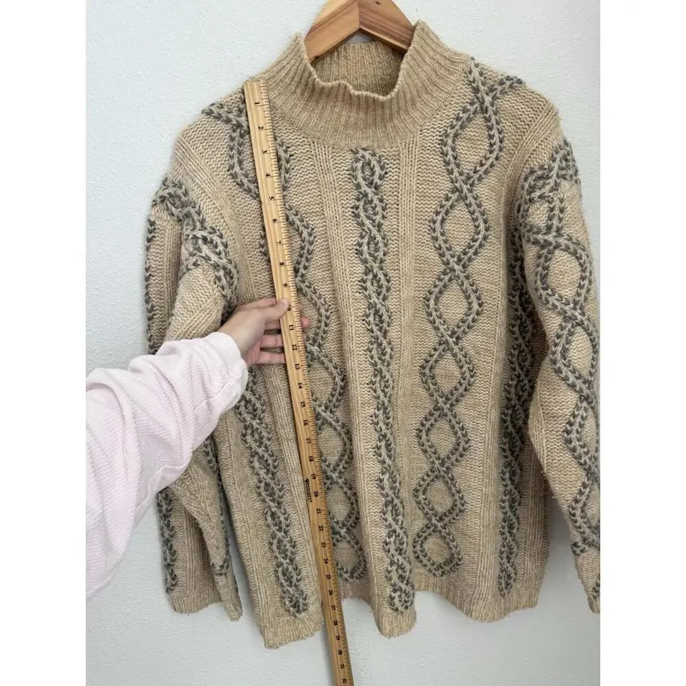 Vintage 90’s Eddie Bauer Legends Wool Blend Fisherman Knit Sweater‎ Women’s M